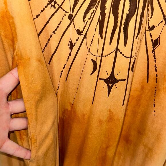 Open Hands by Kantha Bae Hippie Golden Yellow Tie Dye Dream Jumpsuit Free Size - Picture 6 of 15